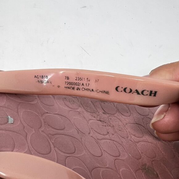 COACH Abbigail Rubber ROSE Turnlock Flip Flops Sz 7 - Picture 5 of 8